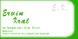 ervin kral business card